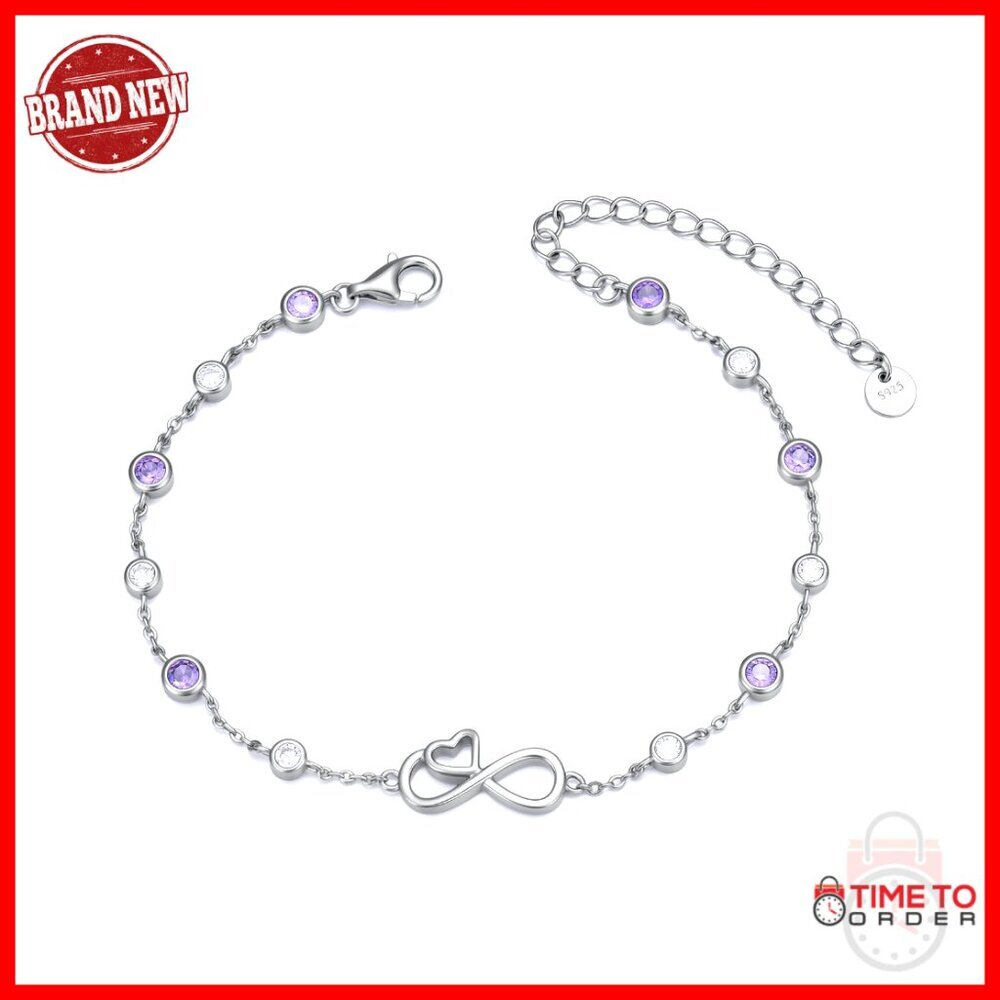 Sterling Silver Infinity Link Bracelet Adjustable Charm Elegant Minimal Jewelry